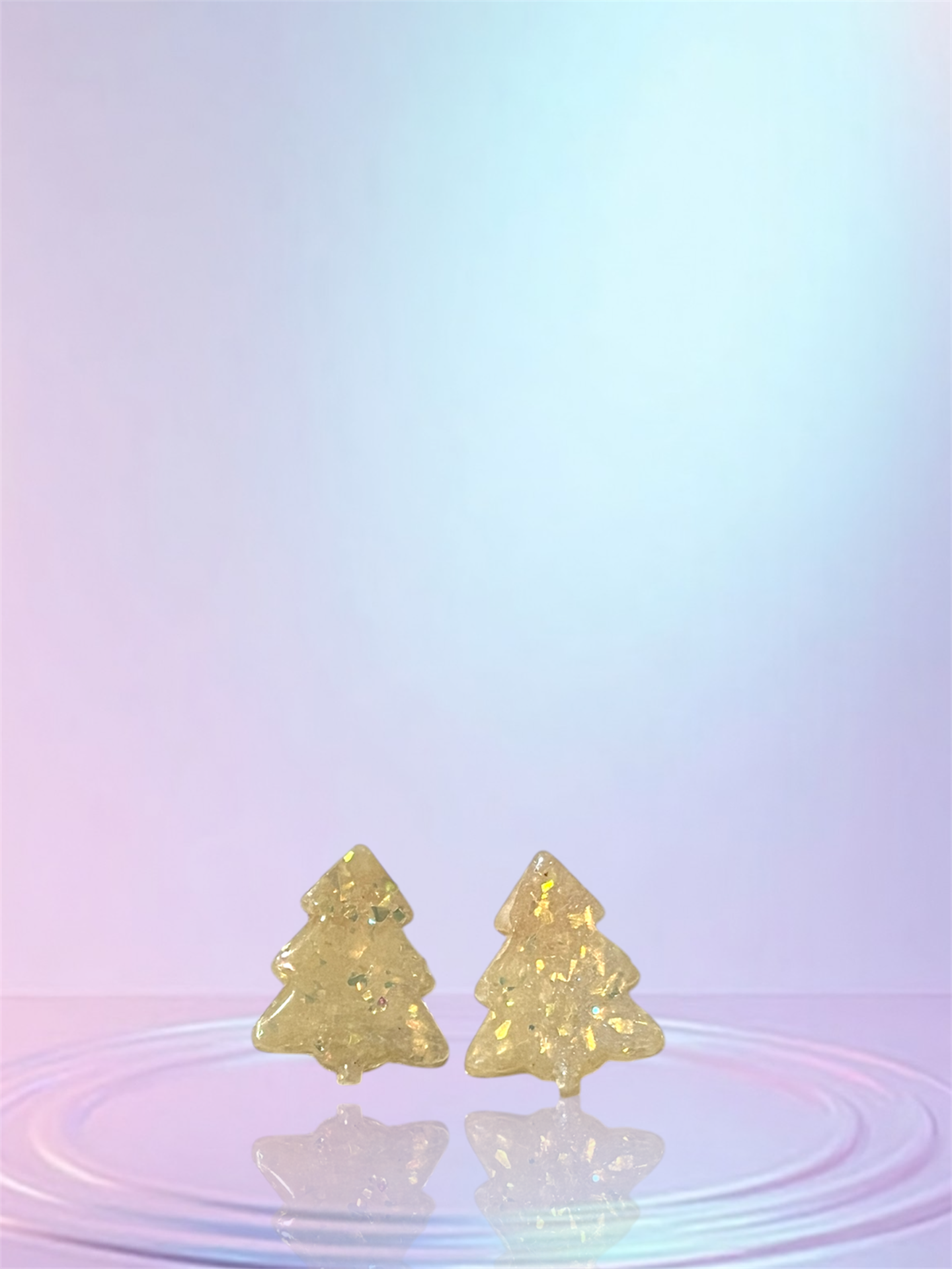 Off White Opal Sparkle Trees