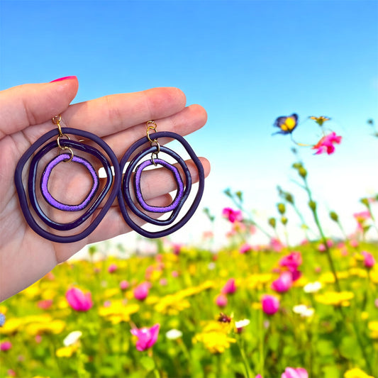 Purple Whimsical Abstract Dangles