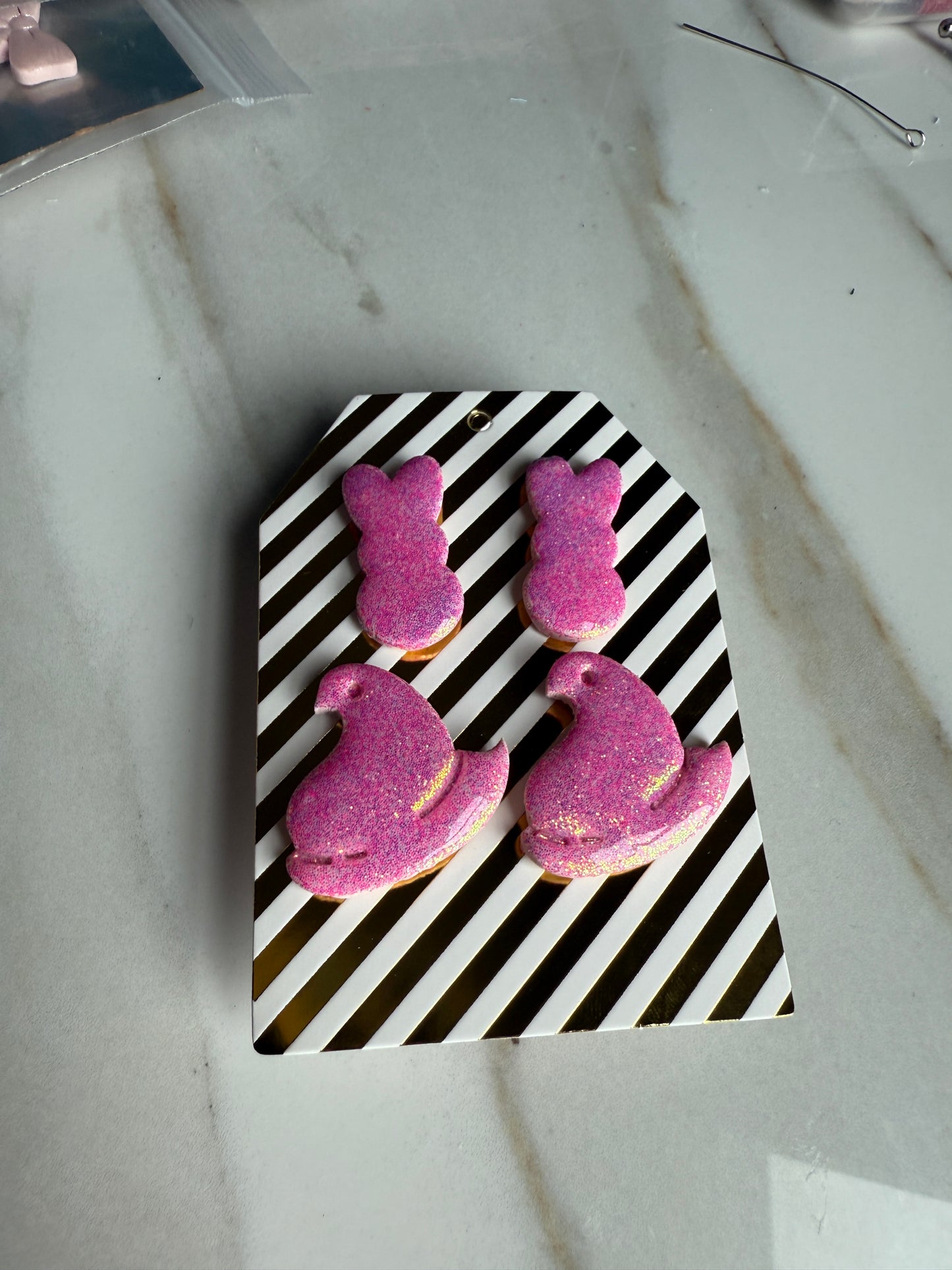 Marshmallow bunny and chick studs