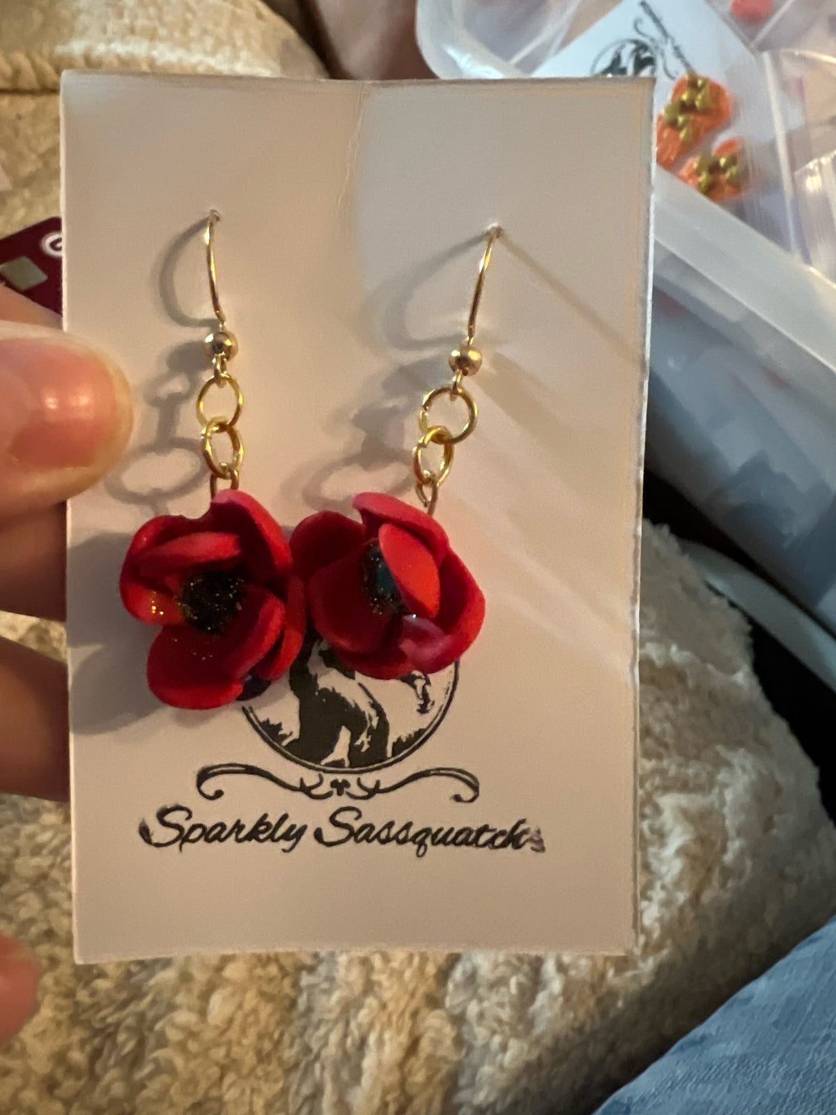 Red Poppy Dangle