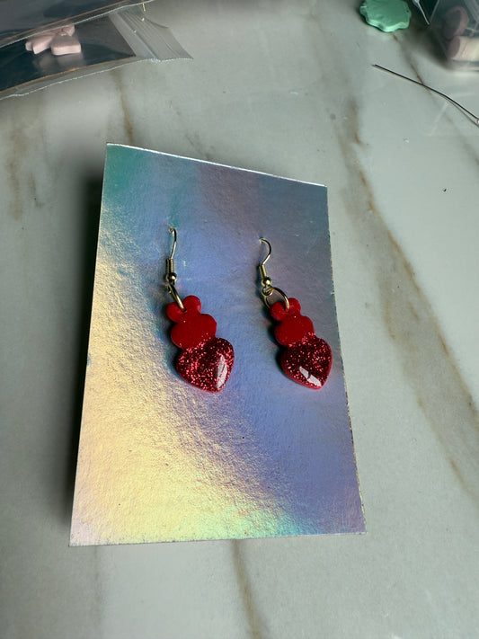 Red Heart Stack Dangles
