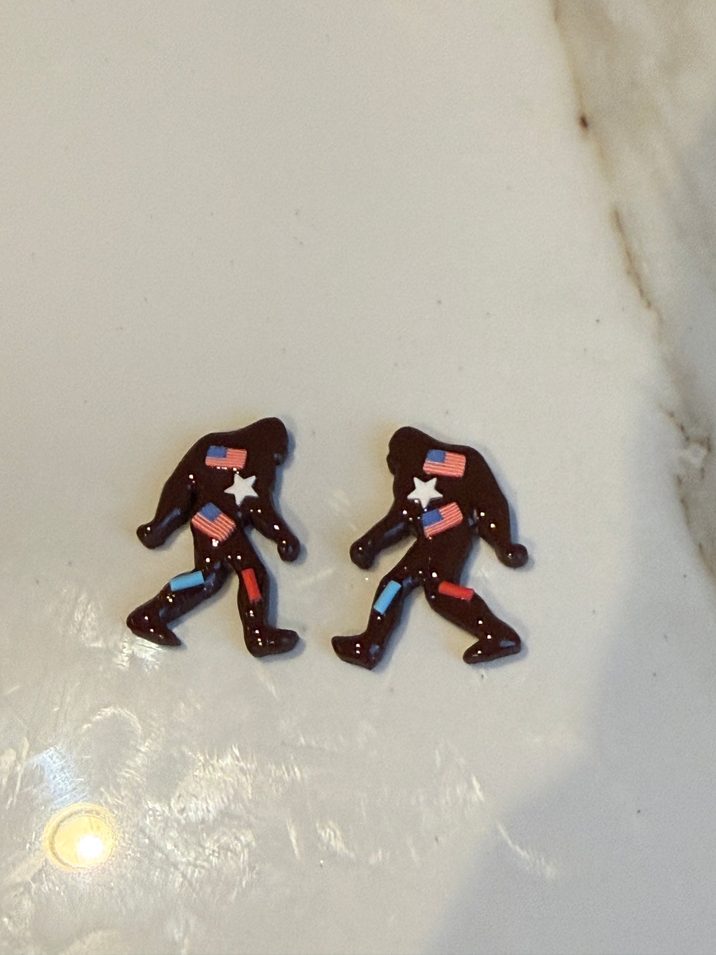 Patriotic Sassquatch Studs