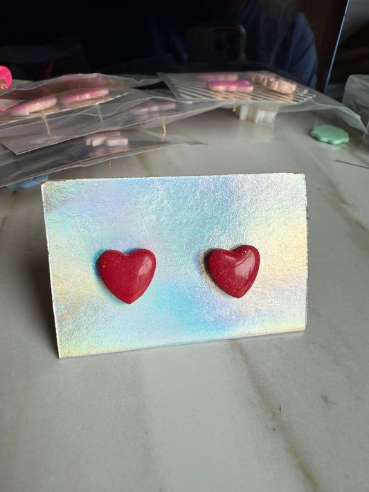 Red Heart Studs
