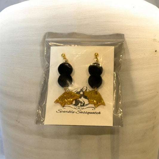 Gold Razorback Dangle Earrings