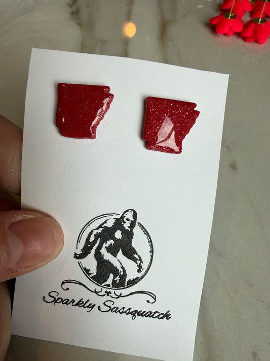 Dark Red Slight Sparkle Arkansas Stud