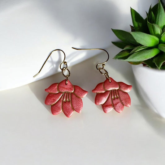 Coral Flower Dangle