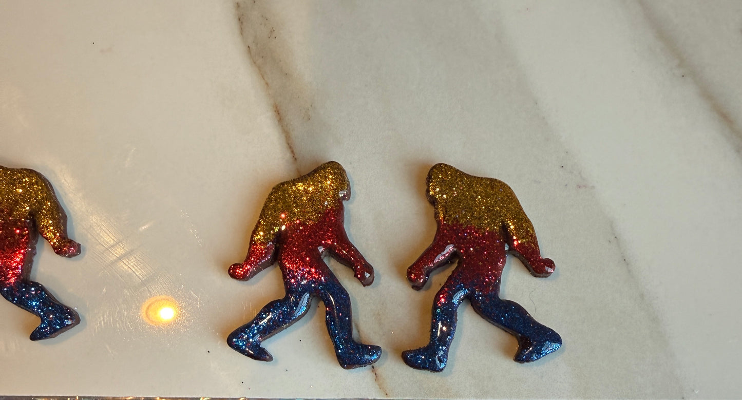Gold, Red and Blue Earrings