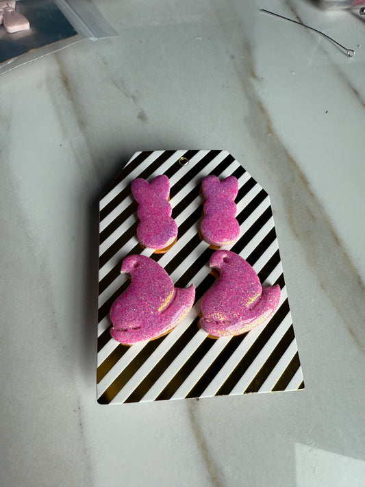 Marshmallow bunny and chick studs