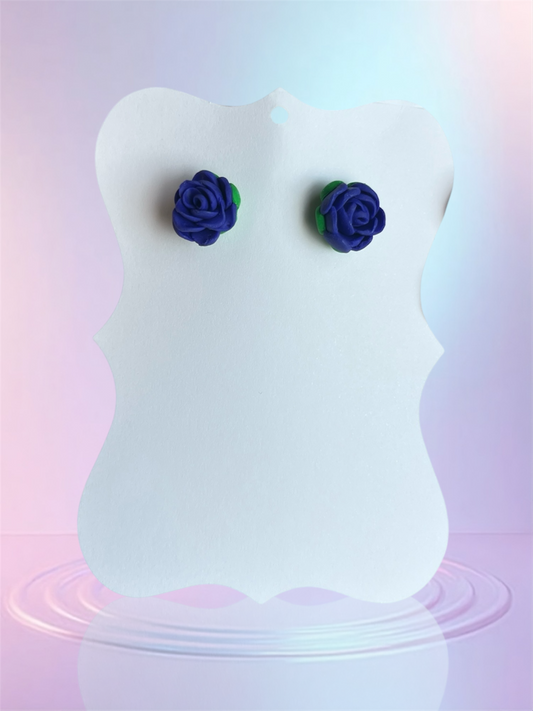 Blue Rose Studs