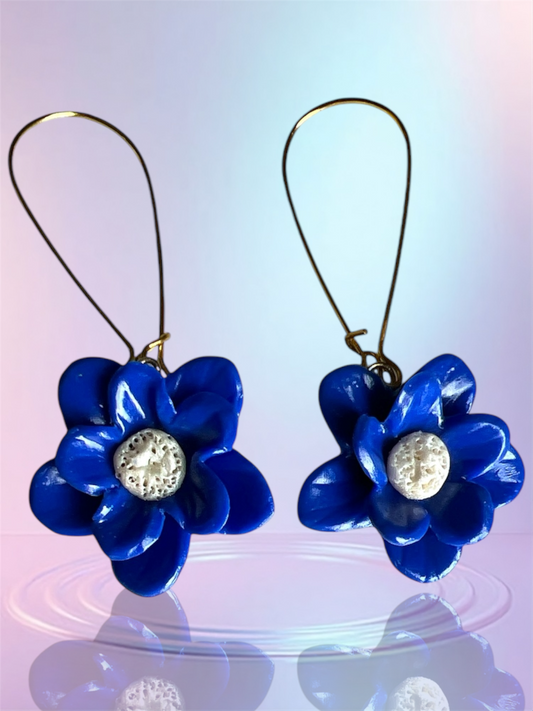 Blue Flower Dangles